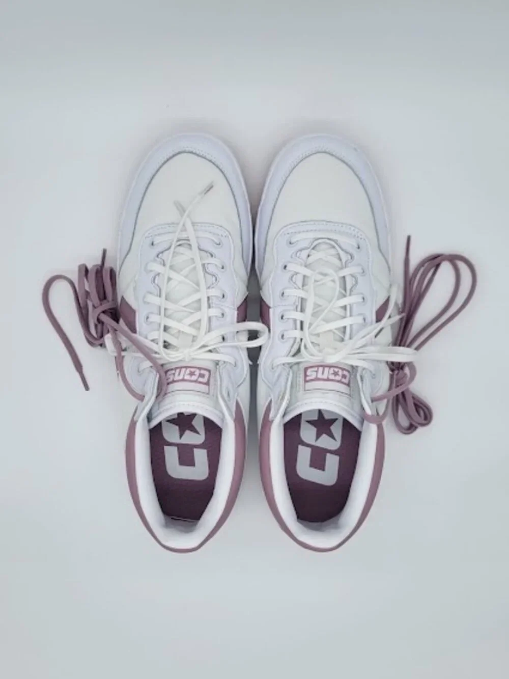 CONVERSE CONS Fastbreak Pro Leather Nylon White Mauve Sneakers M 11/W 12.5 NWOB